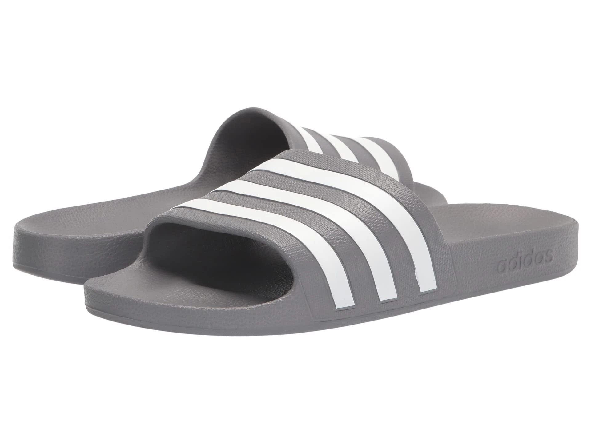 adidas Unisex-Adult Adilette Aqua Slides Sandal, Grey/White/Grey, 5 Women/4 Men