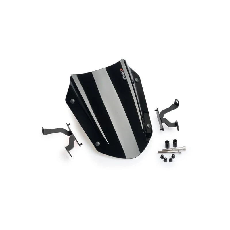 Puig New Generation Adjustable Black Motorcycle Windshield - Ducati DIAVEL 1260, 2019-2022, Self-Installation