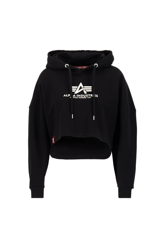 ALPHA INDUSTRIES Women's Basic Hoody COS Wmn Sports, Black, L