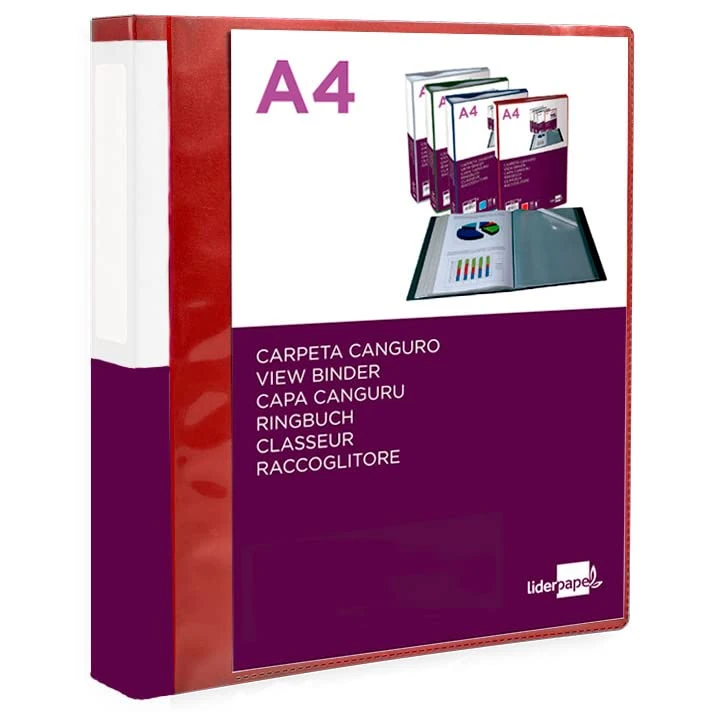 Folder liderpapel personalizes 100 Covers polypropylenodin a4 red Translucent with Box