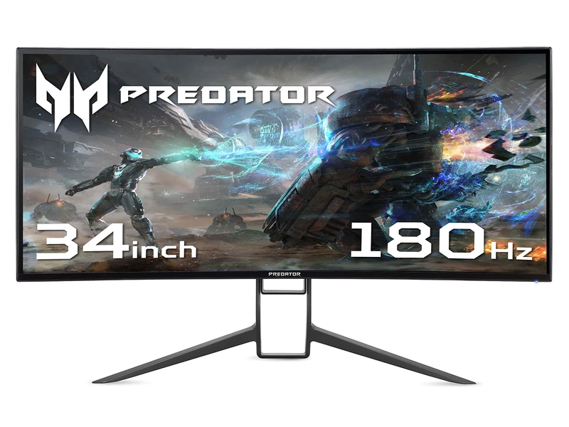 Acer Predator X34GSbmiipphuzx 34 inch Ultrawide Quad HD Gaming Monitor (IPS Panel, G-SYNC Compatible, 180Hz (OC), 1ms, HDR 400, DP, HDMI, USB Hub, Black/Grey)