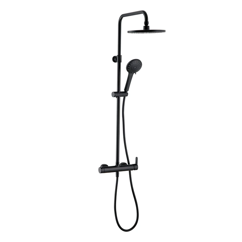 Wirquin Black Roma Touch 60722892 Shower Column with Mechanical Mixer Tap 5 Jets Black