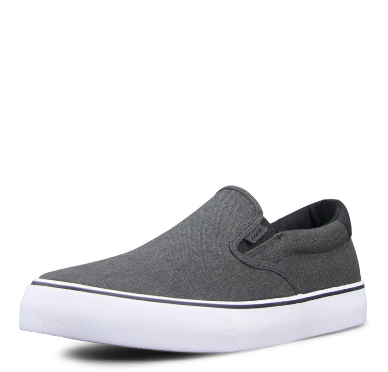 Lugz Men's Clipper Classic Slip-on Canvas Sneaker, Black/White/Gum, 7.5 UK