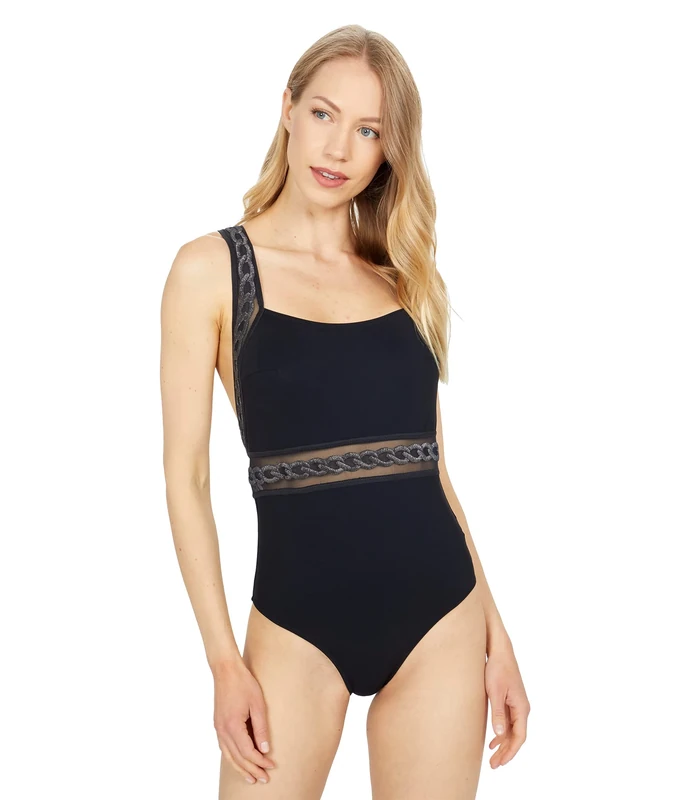 Gottex Women's Burlesque Halter One Piece - Black/Gold Size 46