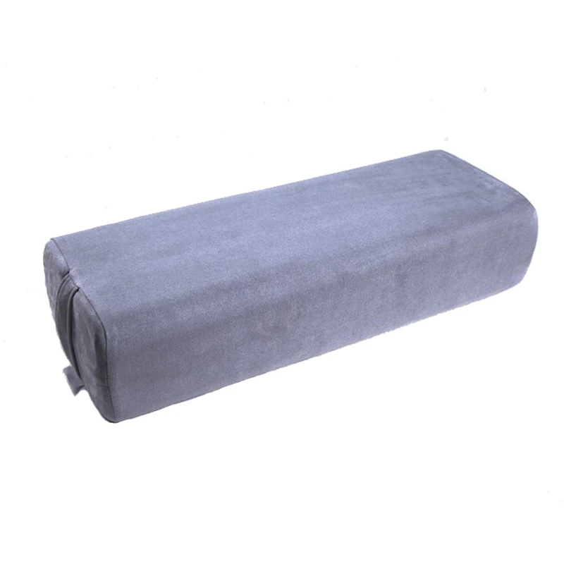 NGT Yoga Bolster Pillow, Rectangular Cushion with Foam Wedges, Washable Suede Cover, Meditation Support with Handles (Grey, 63 * 25 * 15 cm)