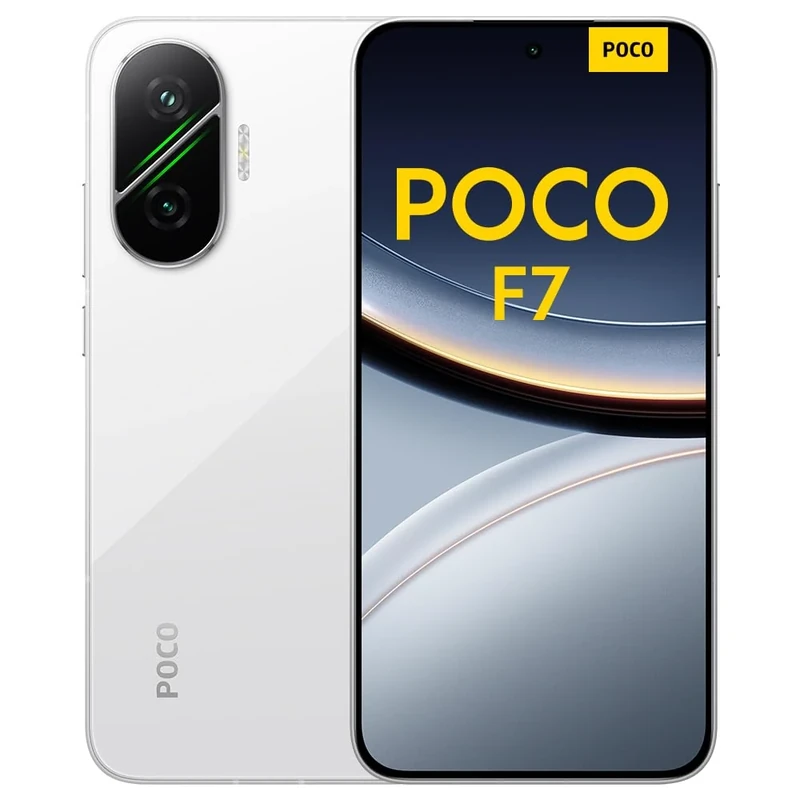 POCO F7 Smartphone, 12+256GB, White, Flagship Snapdragon® 8s Gen 4, 6500mAh battery, 50MP Sony camera with OIS, 6.83" 1.5K 120Hz AMOLED display (No power adapter included)