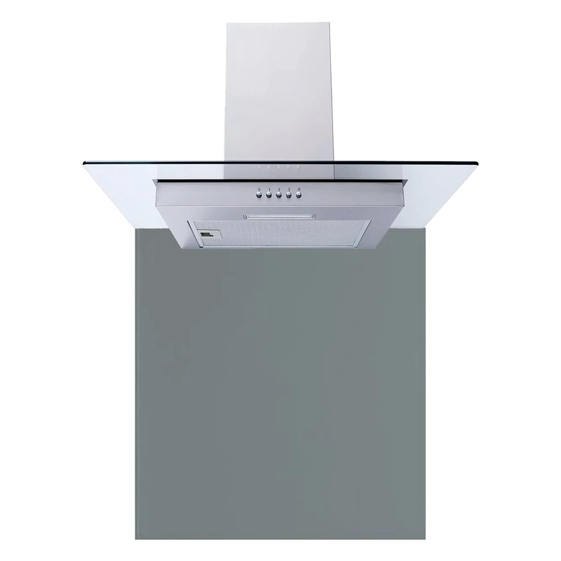 SIA 60cm Flat Glass Stainless Steel Cooker Hood & Toughened Glass Splashback
