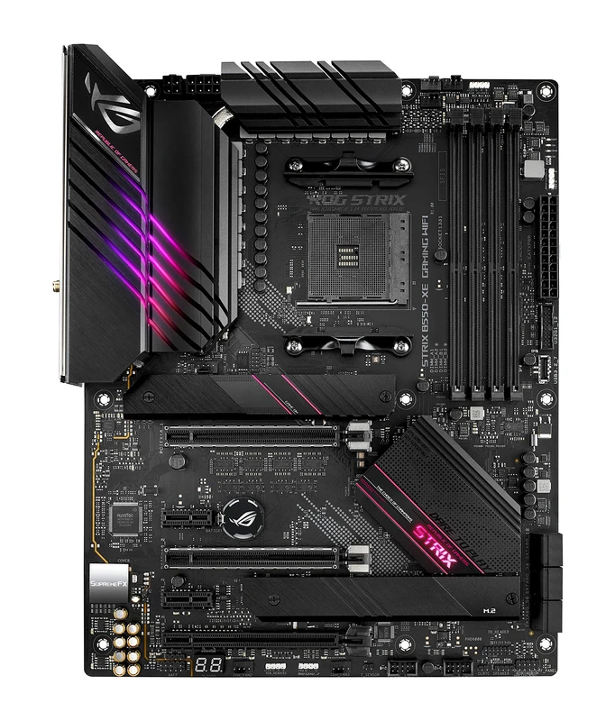 ROG Strix B550-XE Gaming AMD Ryzen AM4 ATX motherboard (PCIe 4.0, 6 M.2 slots (4 on the bundled Card), 16 power stages, Intel WiFi 6, Intel 2.5 Gb Ethernet, AI Noise-Canceling Microphone, USB Type-C)