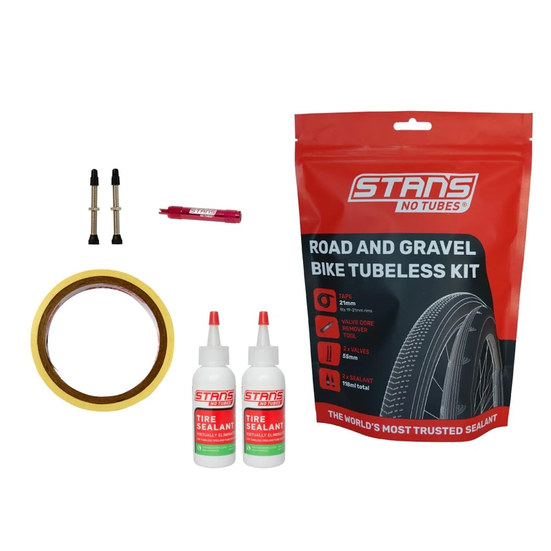 Stan's NoTubes Unisex - Adult Road & Gravel Tubeless Kit, Black, One Size
