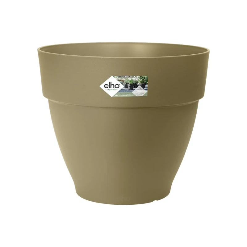 elho Vibia Campana Round 47 - Plant Pot for Outdoor - 100% Recycled Plastic - Ø 47.0 x H 40.4 cm - Green/Sage Green