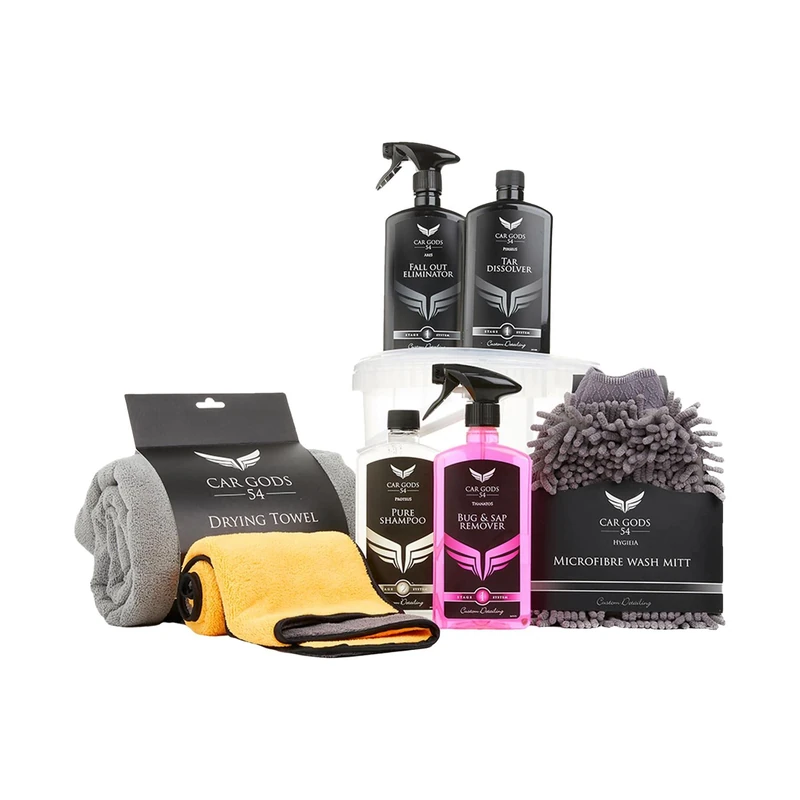 Car Gods Paintwork Bug Sap, Tar, Iron Fallout, Remover & Shampoo Car Wash kit