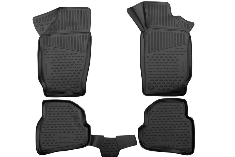 Element Tailored Custom Fit 3D Rubber Floor Mats designed for VOLKSWAGEN Polo, 2010-2014 hatchback, 4 pcs Right hand drive only