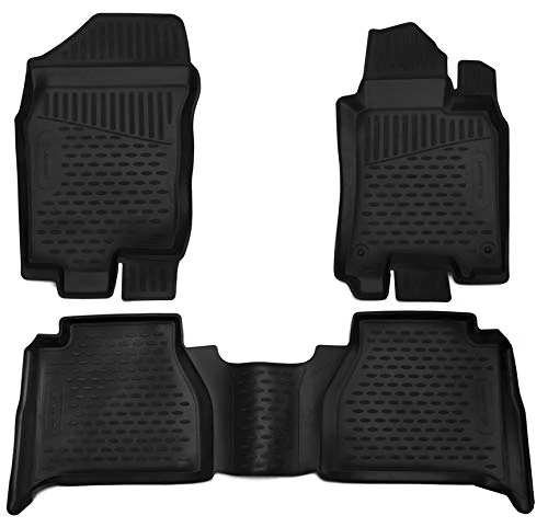 Element Tailored Custom Fit 3D Rubber Floor Mats designed for NISSAN NP300 MT 2016-present, Double cab. 3 pcs. Right hand drive only