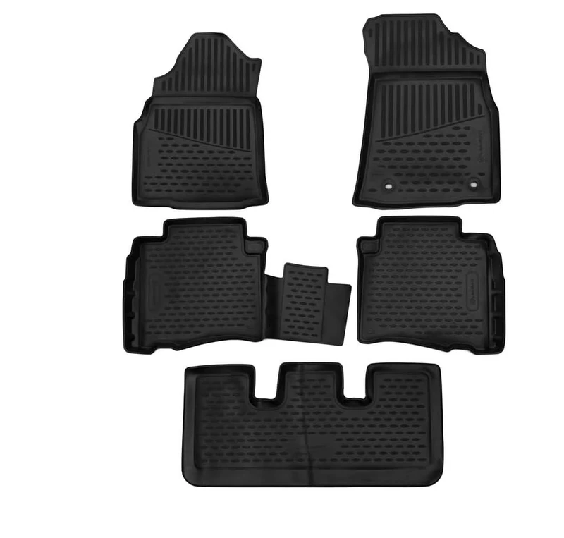 Element Tailored Custom Fit 3D Rubber Floor Mats designed for TOYOTA Fortuner Manual, 2016-present, 5 pcs Right hand drive only