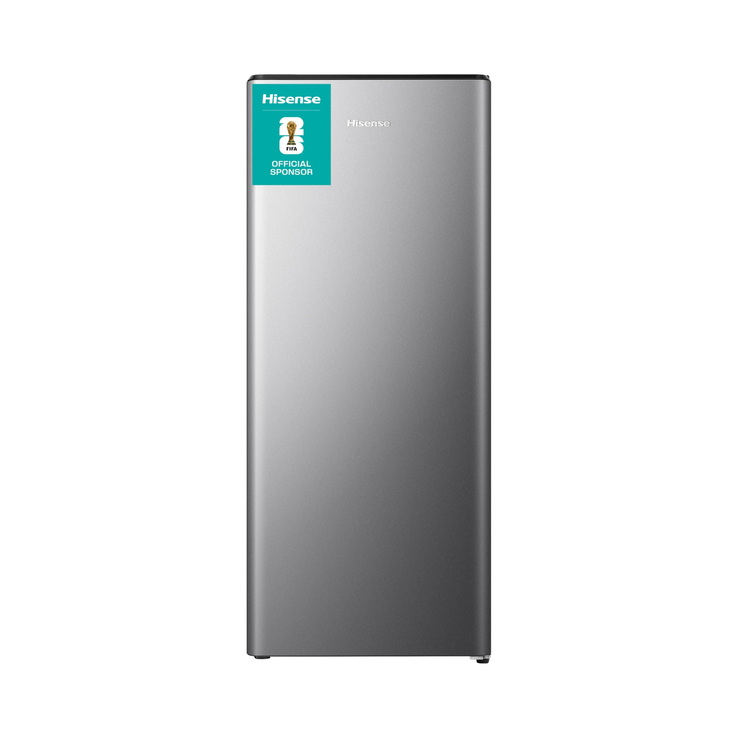 Hisense RR220D4ADF 52cm Freestanding Retro Fridge - 149 litre capacity - Auto Defrost - Wine Rack - Silver - F Rated