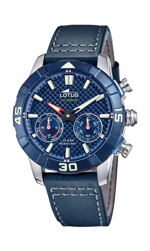 Lotus Hybrid Connected 18811/3 Men's Smartwatch Stainless Steel/Leather Silver-Blue Diameter: 45 mm Waterproof Rating: 10 Bar