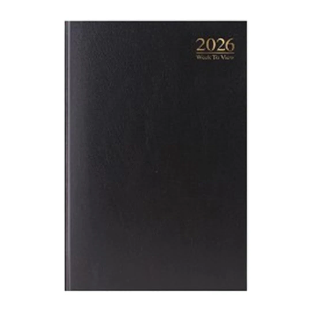 1ABOVE A4 Week to View 2026 Diary | Hardback Casebound Planner | 60gsm Paper | Professional Diary for Home, Office & School Use (BLACK)