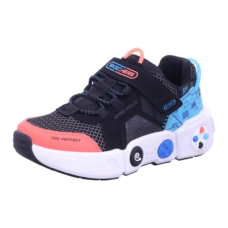 Skechers Boy's Gametronix Sneakers, Black Synthetic/Mesh/Mutli Trim, 13.5 UK Child