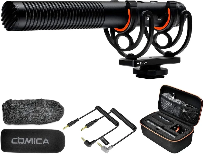 COMICA VM20 Super-Cardioid Shotgun Microphone with OLED Power Display & Low Cut Filter, Camera Video Microphone for DSLR Cameras Camcorders and Smartphones for Filmmaking, Content Creation