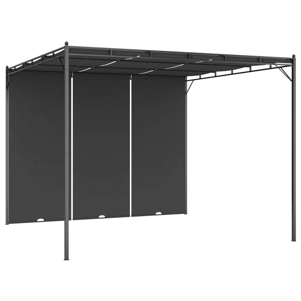 Tidyard Garden Gazebo with Side Curtain Garden Gazebo Marquee Tent with Side Panels 3x3x2.25 m Anthracite