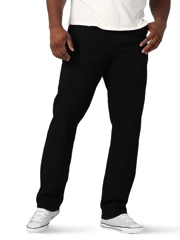 Lee Men's Big & Tall Performance Series Extreme Motion Relaxed Fit Jean, Black, 52W x 34L
