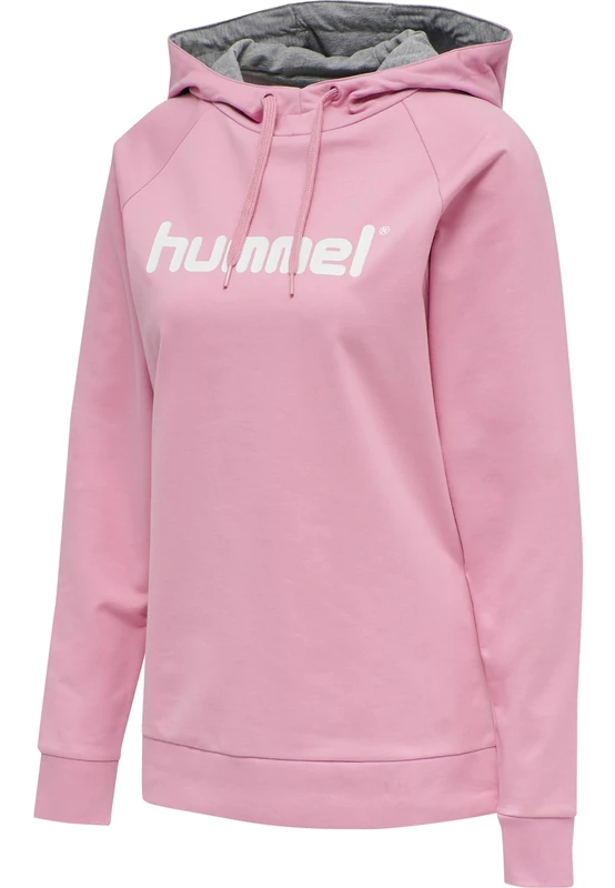 hummel GO Cotton Women's Hooded Sweatshirt with Logo Pink