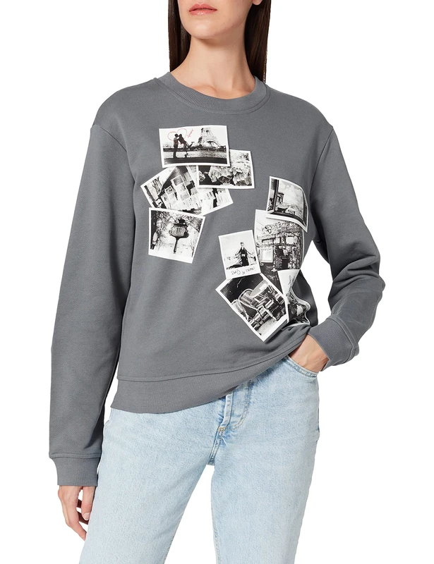 Love Moschino Women's Sweatshirt, Dark Grey, 38