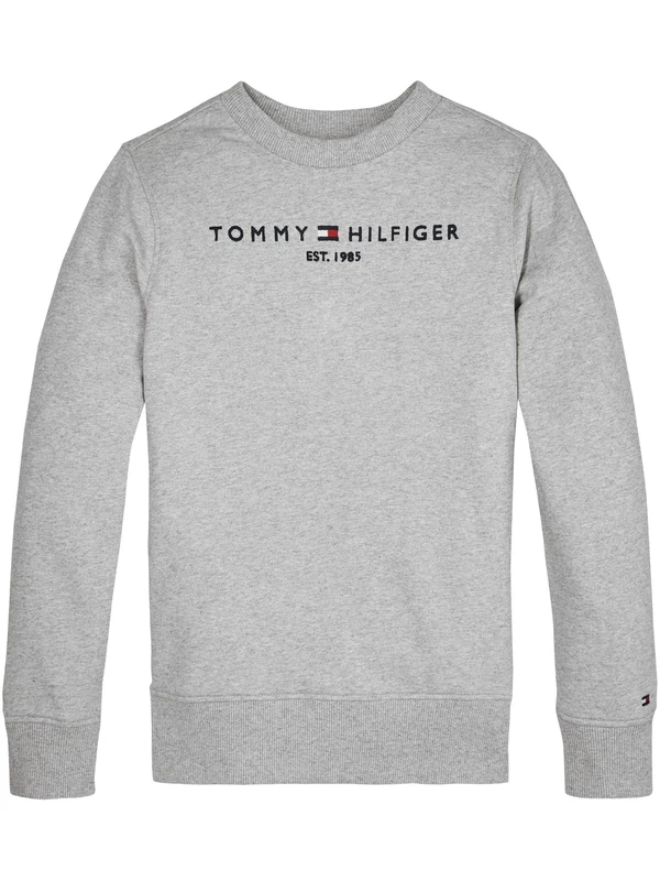 Tommy Hilfiger Unisex Kids Sweatshirt, Light Grey Heather, 18 Months