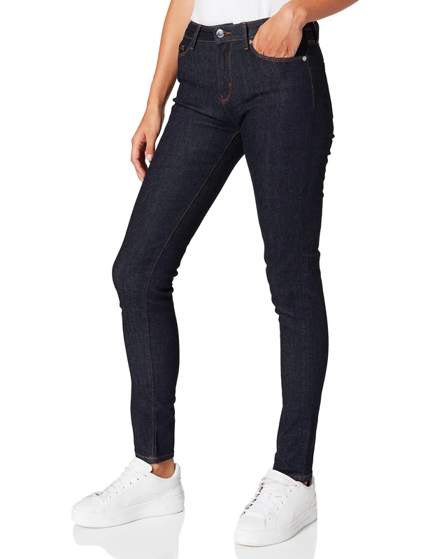 Love Moschino Women's Skinny 5 Stretch Denim with Rhinestone Heart and Shiny Print on Back Pocket Casual Pants, 26