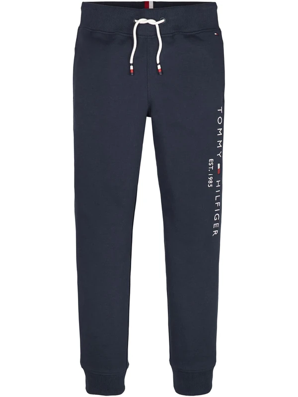 Tommy Hilfiger Kids’ Unisex Essential Organic Cotton Jogging Bottoms, Blue (Twilight Navy), 18 Months