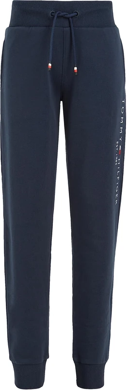 Tommy Hilfiger Kids’ Unisex Essential Organic Cotton Jogging Bottoms, Blue (Twilight Navy), 14 Years