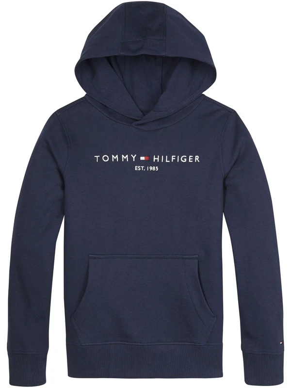 Tommy Hilfiger Kids Unisex Essential Hoodie, Blue (Twilight Navy), 9 Months