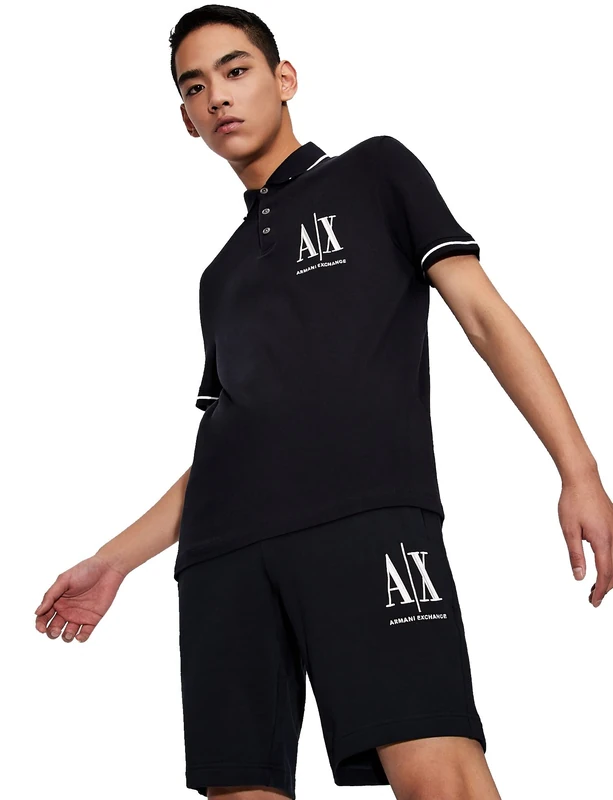 Armani Exchange Men's New Classic Icon Project Basic Must Have Polo Shirt, Navy, XL - Image 1