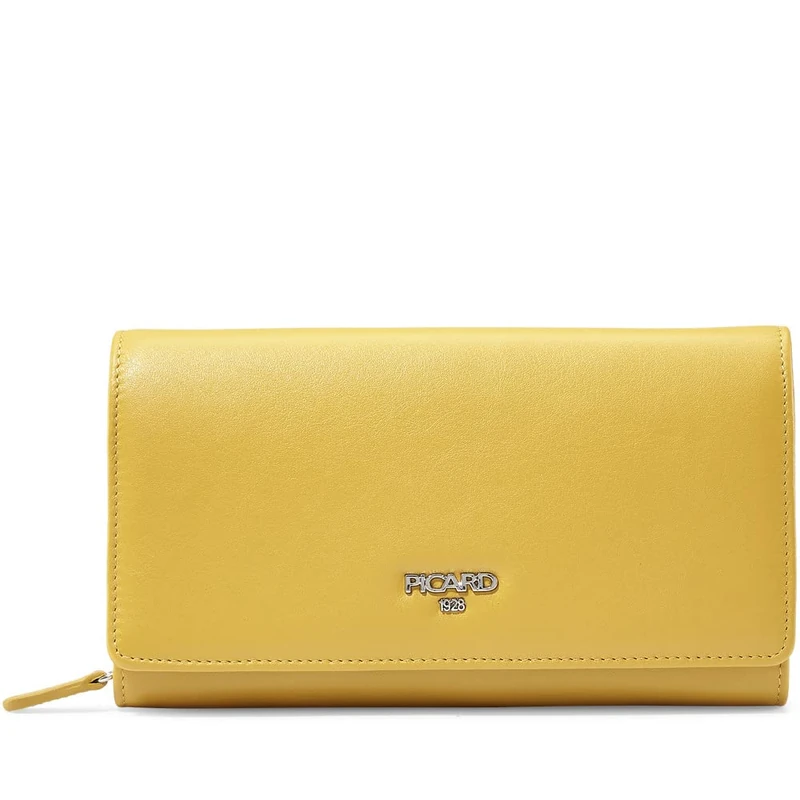 Picard Bingo Women's Purse Genuine Leather Large with Press Stud Purse Everyday, Honey, One Size