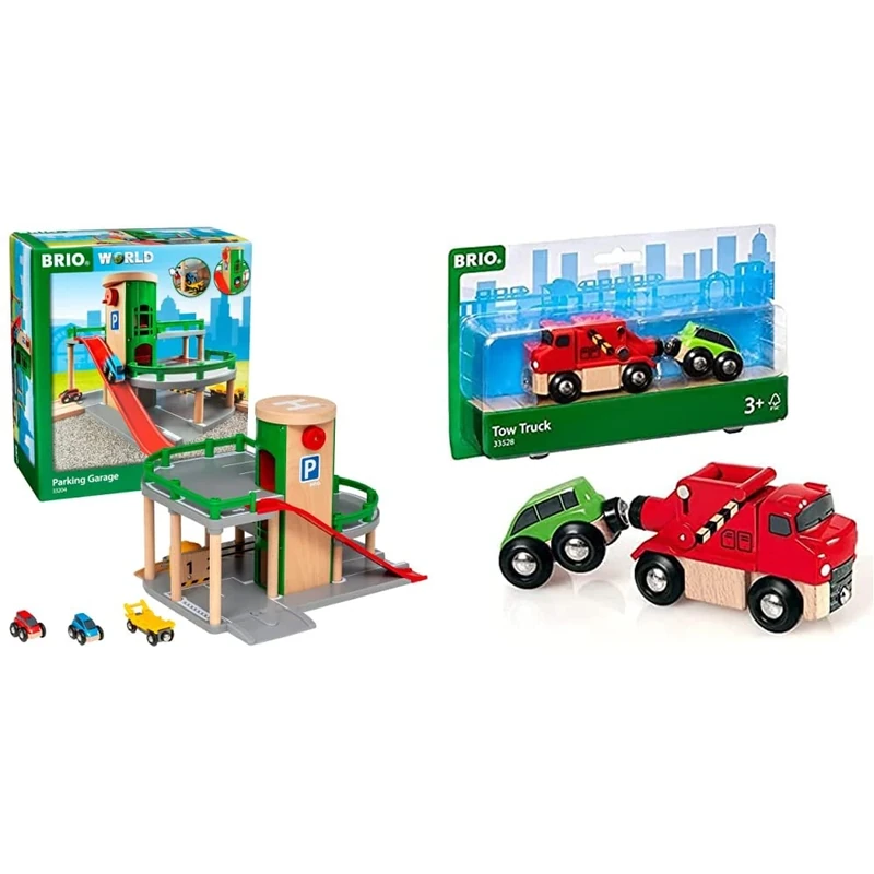 BRIO World Parking Garage Set for Kids Age 3 Years Up - Compatible with all BRIO Railway Train Sets & Accessories