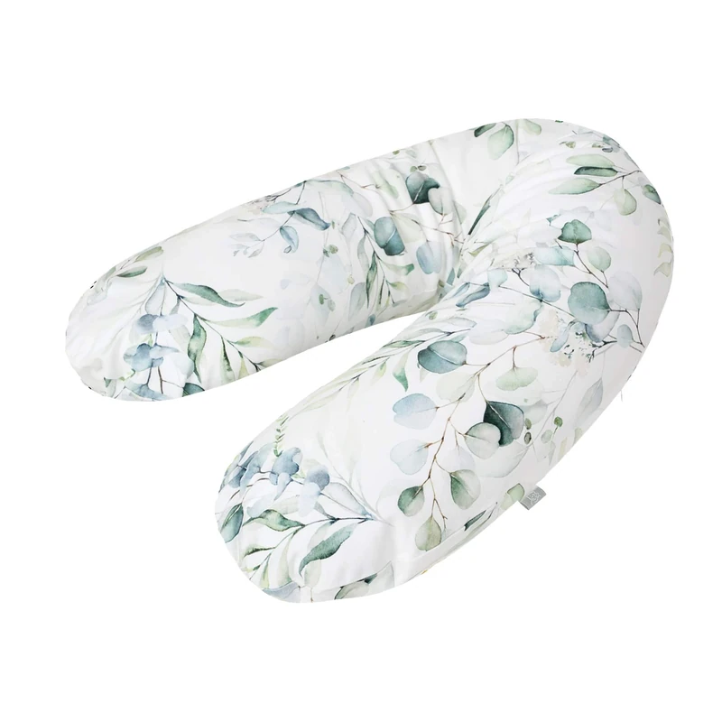 Rotho Babydesign Multi nursing pillow, 140 x 20 cm, from 0 months, machine washable, hypoallergenic, natural leaves