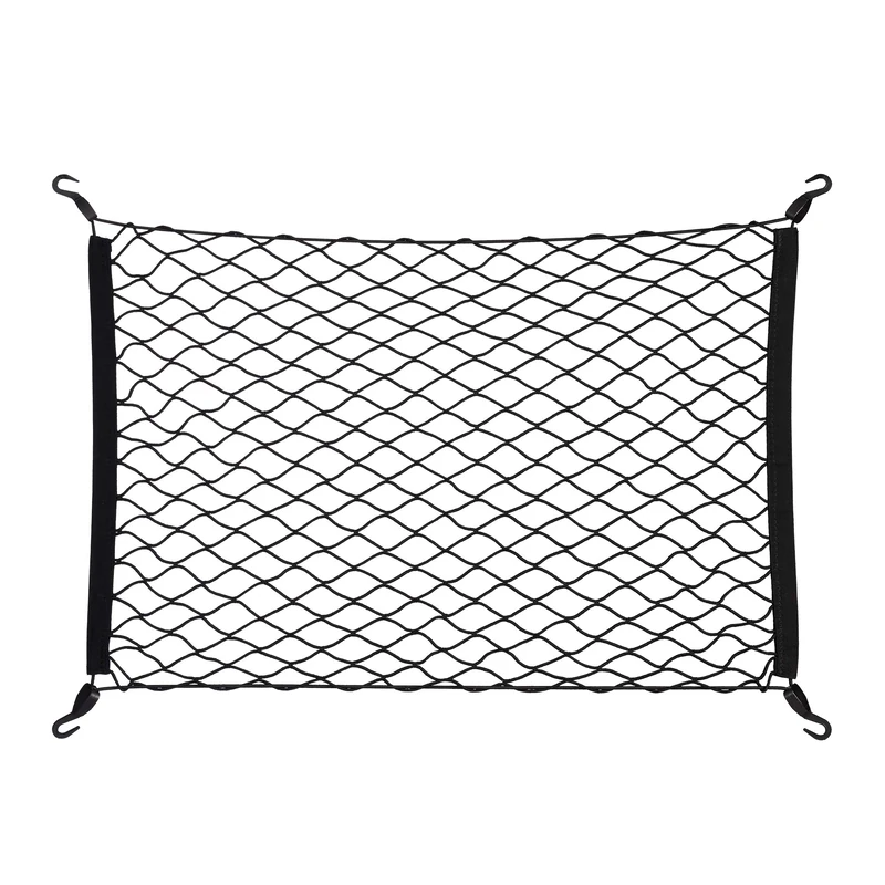 Relaxdays Luggage Net, 80 x 62 cm, Tension Net for Car, Elastic, Boot Net for Securing Loads, Universal, Black - Image 1