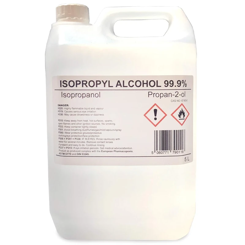 Sanitirex Protect Isopropyl Alcohol 99.9% Isopropanol Pure 5 Litre 5L propan 2 ol IPA