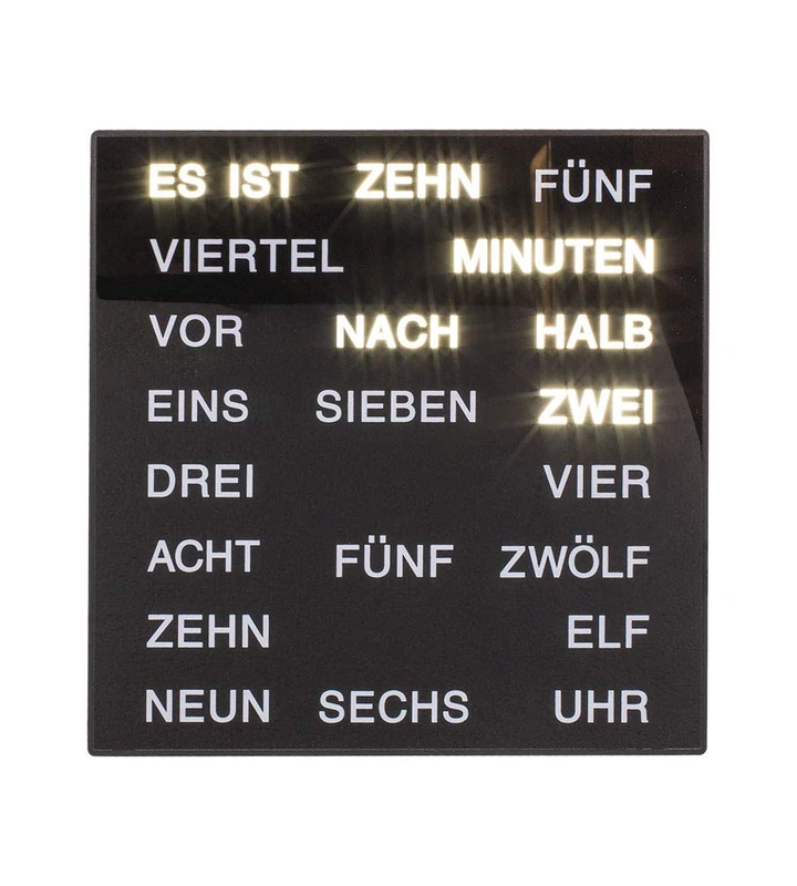 Out of the blue Clock, Black, 20 x 20 x 3 cm