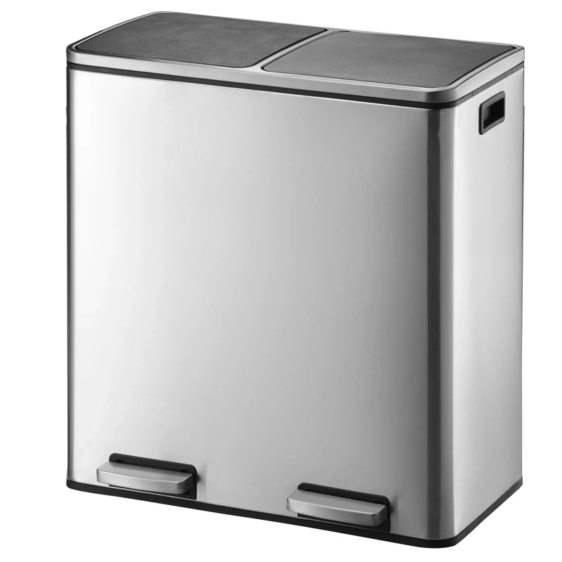 KITCHEN MOVE MAJOR Kitchen Bin with Pedal Separation Large Capacity 60L (2x30L) Stainless Steel