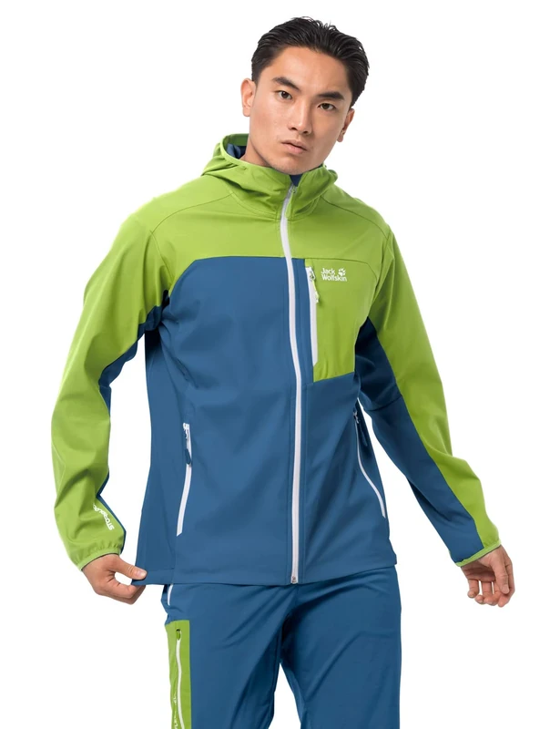 Jack Wolfskin Men's Eagle Peak II Softshell M Shell Jacket, mens, Shell Jacket, 1306911, Indigo-blue, XXL