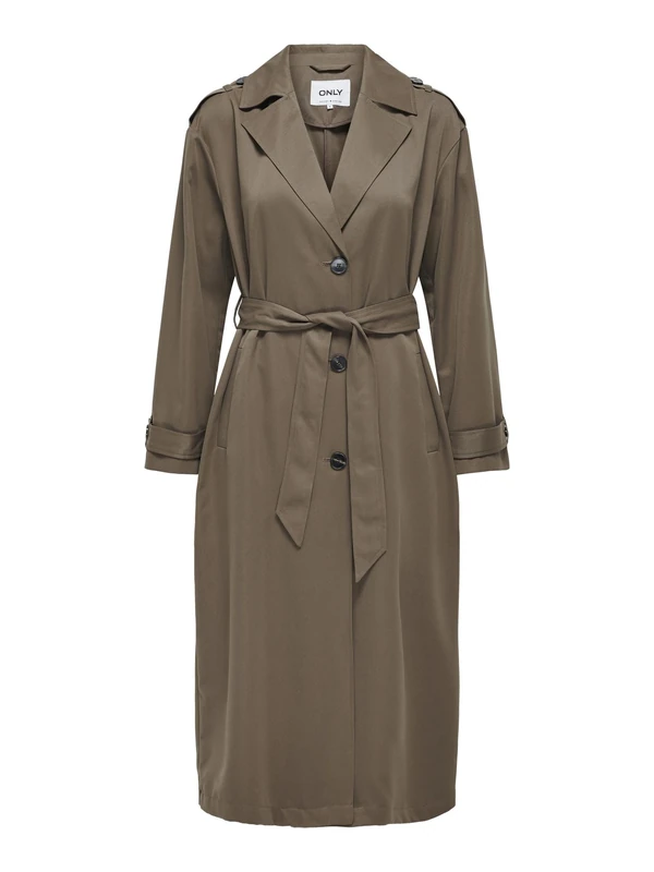 ONLY Female Longline Trench Coat, Walnut, S