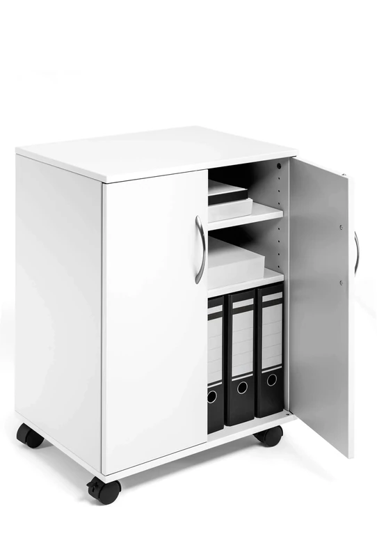 Durable Multi-Finctional Trolley with Closing Doors | White Colour | Ideal for Storing Documents, Folders, Files, etc. In Any Workplace Environment