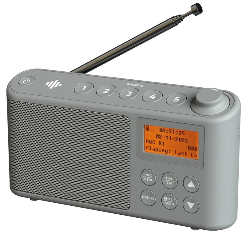 DAB Radio Portable, DAB Plus/DAB Radio, FM Radio, Small Radio, Portable Radios Mains and Battery, USB Charging for 15 Hours Playback, Large LCD Display (Spectrum by iBox)
