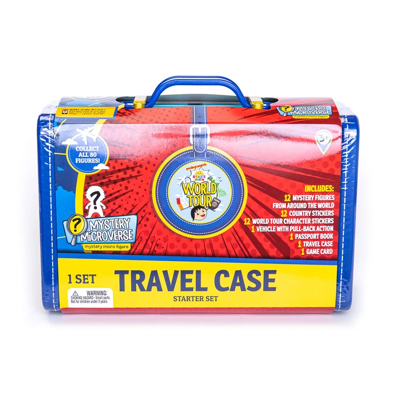 Ryan's World Tour Suitcase Includes 12 Micro Figures, Exclusive Vehicle and Stickers For Ages 3+