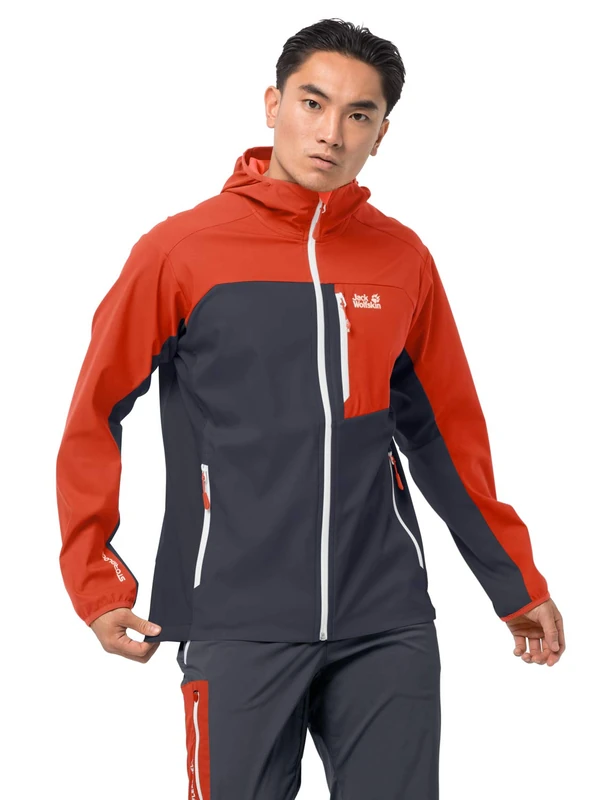 Jack Wolfskin Men's Eagle Peak II Softshell M Shell Jacket, Ebony, S