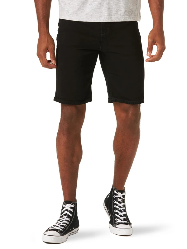 Wrangler Authentics Men's Classic Relaxed Fit Five Pocket Jean Short Denim, Jet Black, 36