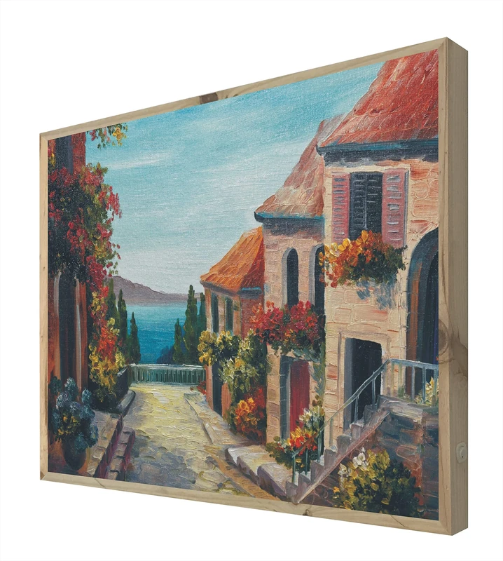 Vintage Illuminated Poster with LED Light Near the Sea