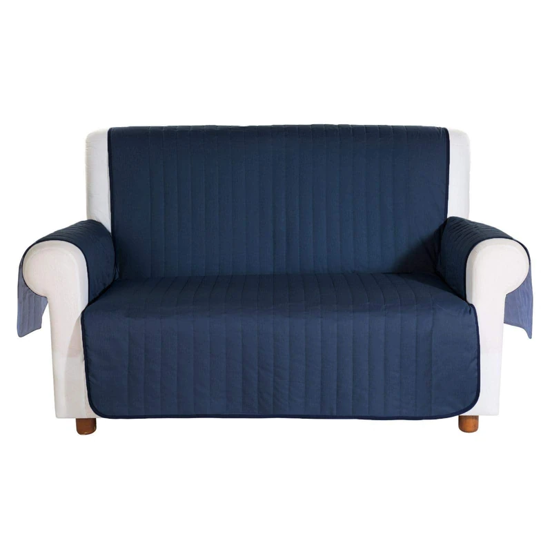 Caleffi 2 Seater Sofa Cover Bicolor Blue Cotton - 78213