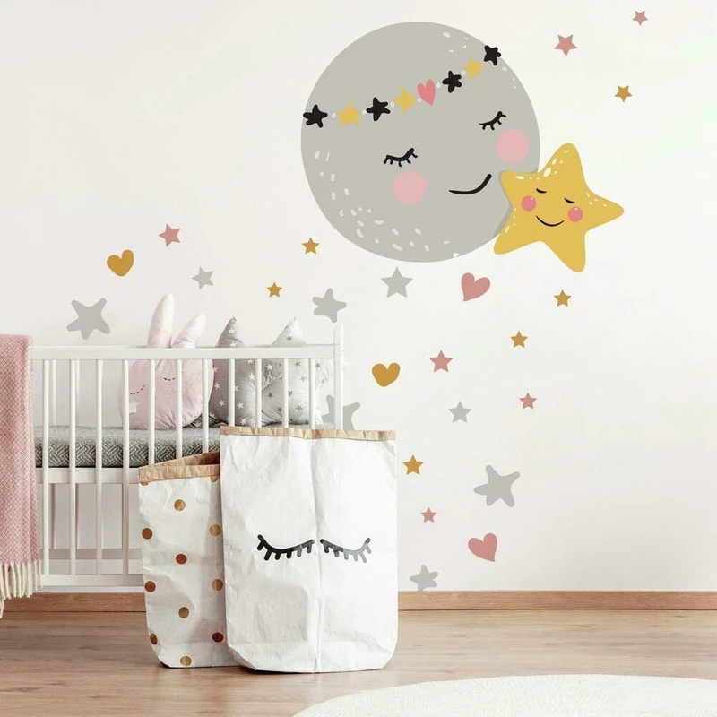RoomMates Moon and Star Peel and Stick Giant Wall Decals